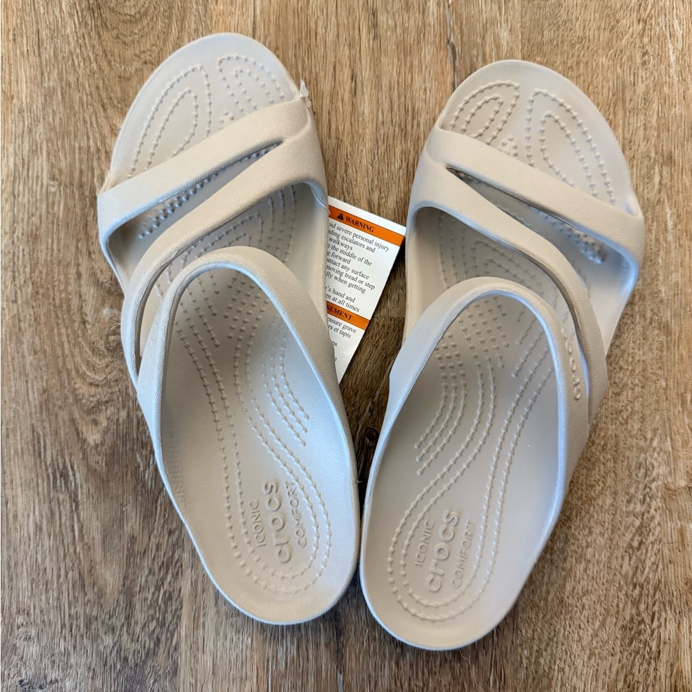 Crocs Beige Slide Sandals